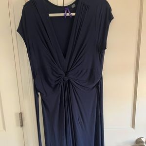 Seraphine knot front navy maternity dress